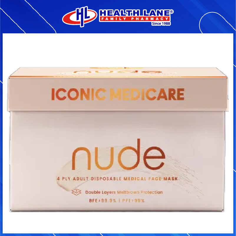 ICONIC  FACE MASK 4 PLY- NUDE SERIES 50'S